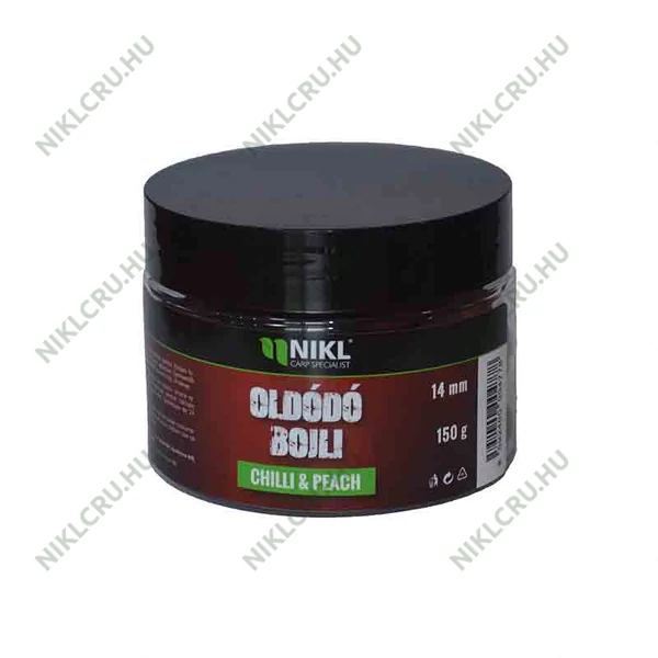 Nikl oldódó bojli Chilli Peach 14mm 150g