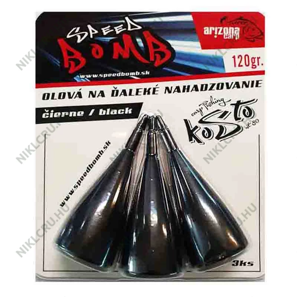 SPEED BOMB In line Távdobó ólom 120g Fekete