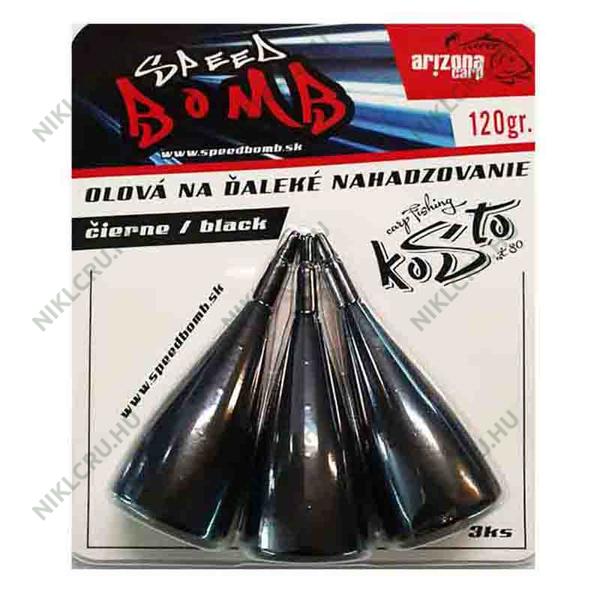 SPEED BOMB In line Távdobó ólom - 100g Fekete - 3db - SB770031