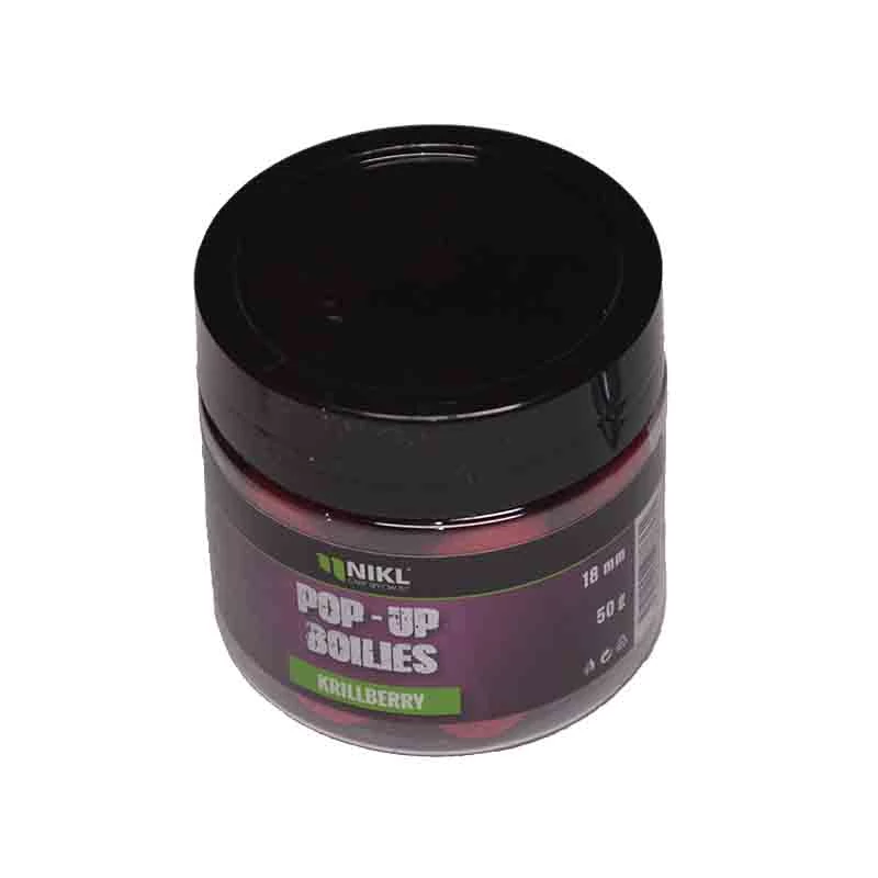 Nikl Pop Up bojli 18mm Krill berry vörös 50g